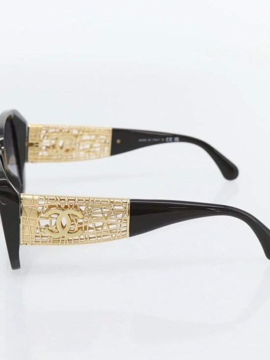 CHANEL Sunglasses plastic Black CC Auth am11652SM main image 13